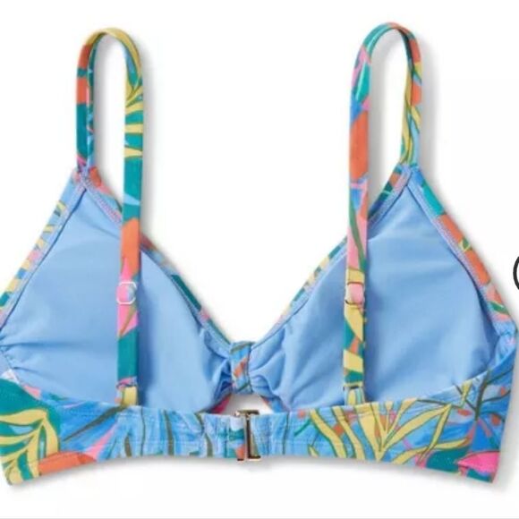 Kona SolWomen's Abstract Tropical Print  Tie-Front Bikini Top NWT.  Size S 4-6 - Picture 5 of 11